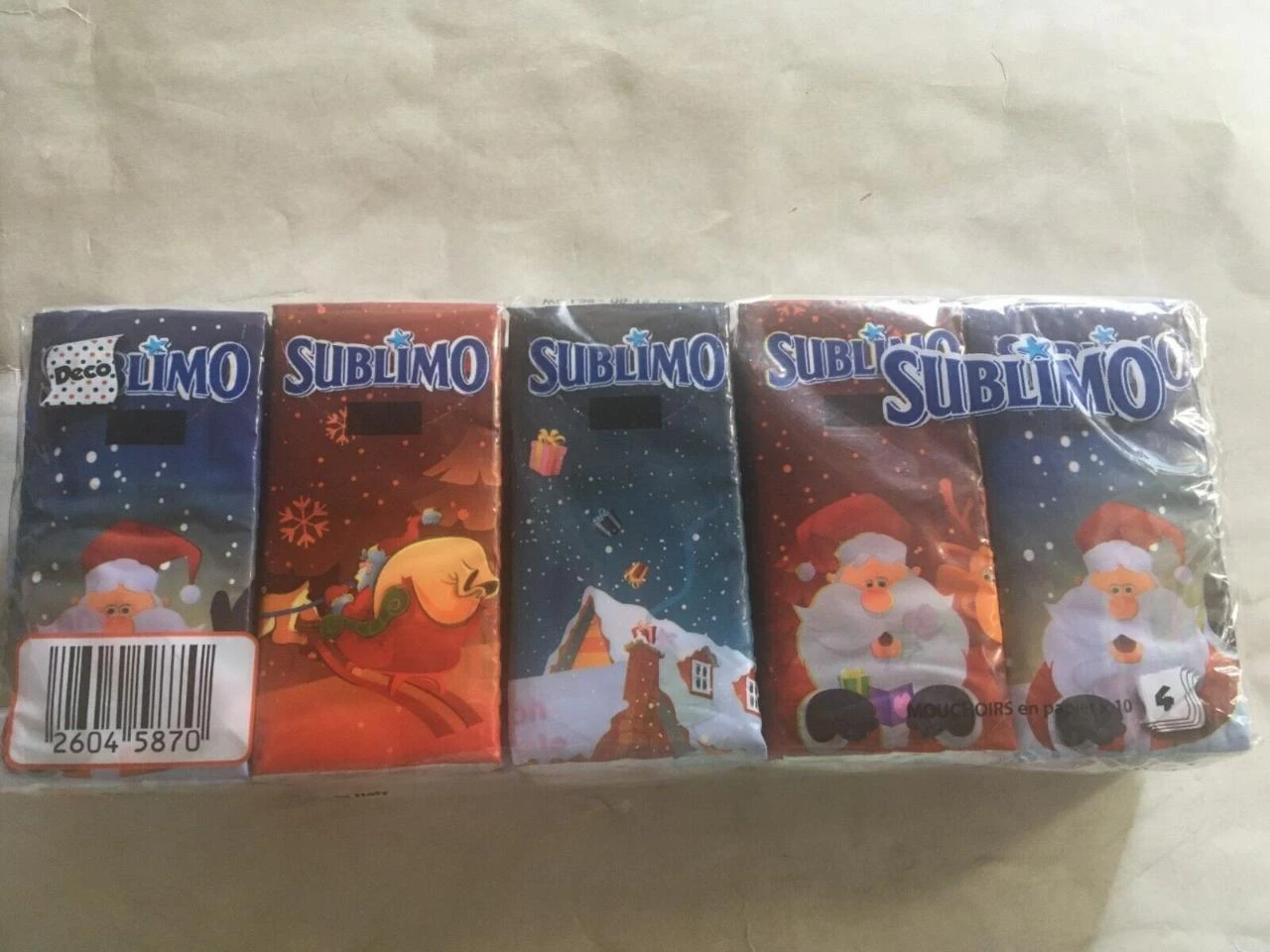 10 packs de mouchoirs pour enfant noel neuf